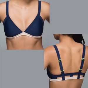 Lululemon Water: Surf To Sand Booster Top Navy Blue / Naked Pale Pink